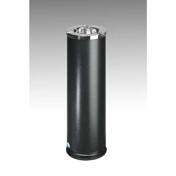 Proregal Asche-Mülleimer robust mit poliertem Aschereinsatz - 0,2 l, Stahl, Grau