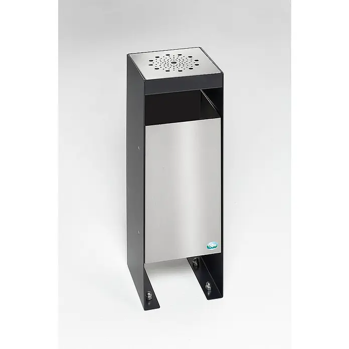 Proregal Asche-Mülleimer robust - 60 l, Stahl, Schwarz