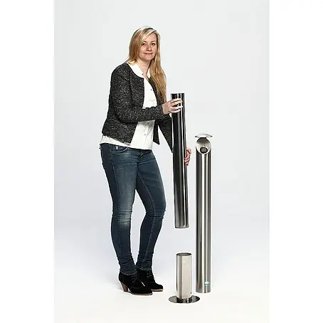 Proregal  Asche-Mülleimer Aschersäule mit Schutzdach und Abstreifblech
