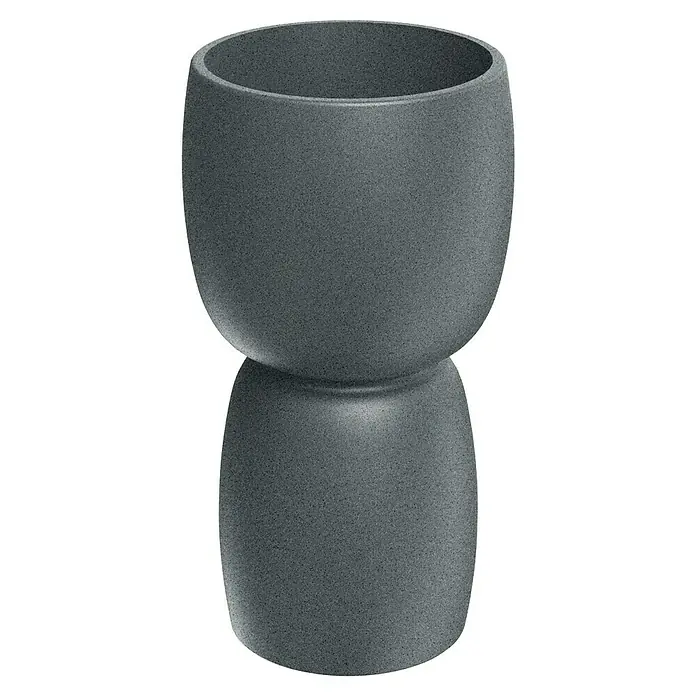 ETHICK Pflanztopf Duala - Außenmaß (Ø x H): 30 x 54 cm, Kunststoff, Granit - Eleganter grauer Pflanztopf mit Doppelbauch-Design für den Innen- und Außenbereich, perfekt für moderne Akzente. Robuste Ausführung.