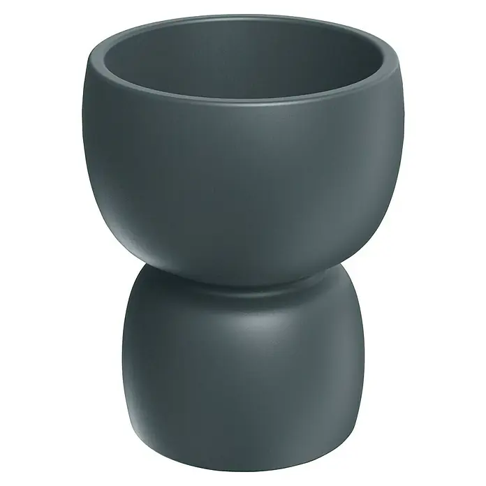 ETHICK Pflanztopf Duala - Außenmaß (Ø x H): 40 x 48 cm, Kunststoff, Betongrau - Moderner anthrazitfarbener Pflanztopf in Doppelballform, ideal für Innen- und Außenbereiche. Stilvolles Design für Pflanzenliebhaber.