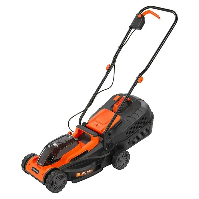 PowerPlus Cortacésped de batería POWDPGLMS7 - 20 V - 40 V, 1 batería, 2,5 Ah - 5 Ah, Ancho de corte: 32 cm - Un cortacésped Powerplus compacto naranja y negro. Perfecto para jardines más pequeños, ligero y fácil de maniobrar.