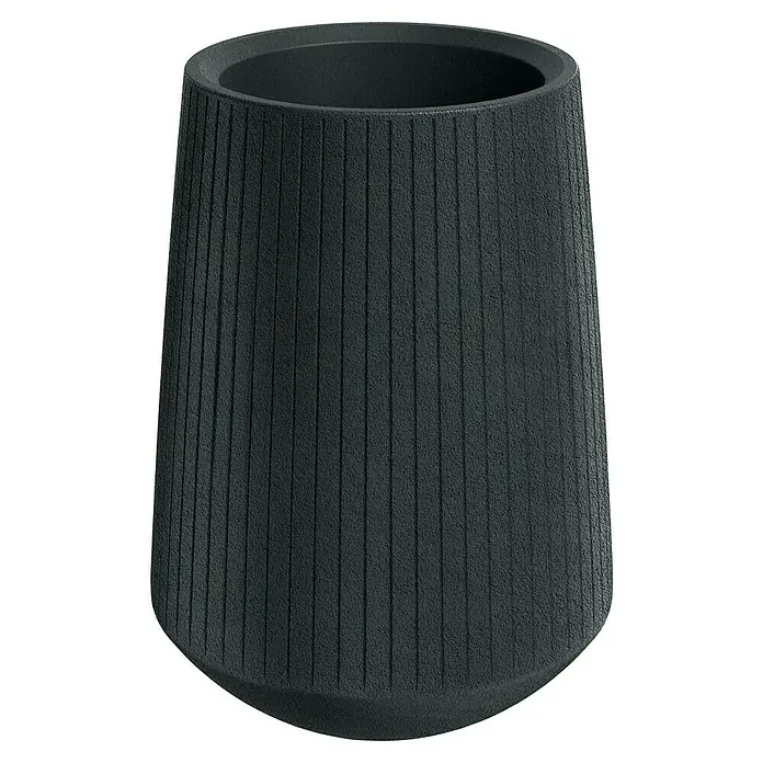 ETHICK Pflanzsäule rund Coro - Außenmaß (Ø x H): 40 x 53 cm, Kunststoff, Dunkelgrau, Integrierter Pflanztopf - Ein stilvoller, geriffelter Pflanztopf in Anthrazit, perfekt für den Innen- und Außenbereich, um Pflanzen elegant in Szene zu setzen.