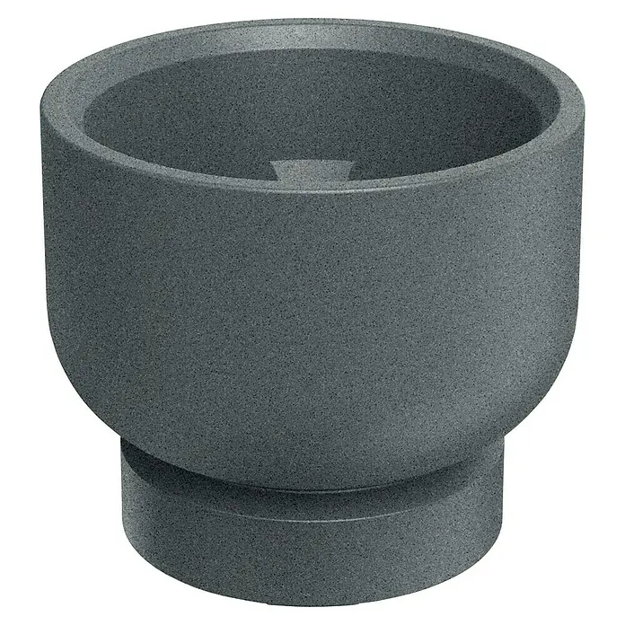 ETHICK Pflanztopf Molta Base - Außenmaß (Ø x H): 40 x 33 cm, Kunststoff, Granit - Grauer Pflanzkübel mit Sockel, ideal für den Innen- und Außenbereich, bietet eine stilvolle Präsentation für Pflanzen und Blumen.