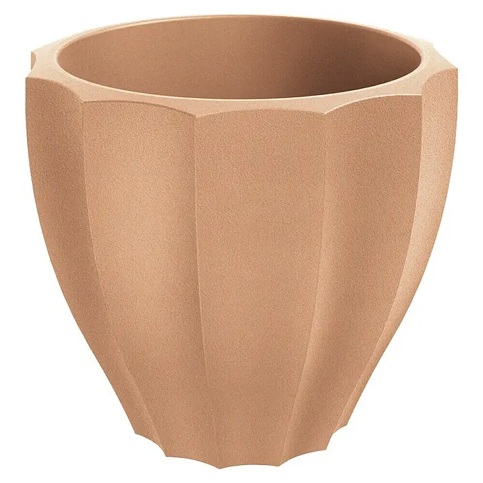 ETHICK Pflanztopf Rona - Außenmaß (Ø x H): 80 x 72 cm, Kunststoff, Terrakotta - Attraktiver Pflanztopf in Terrakotta-Optik mit modernem, facettiertem Design für den Innen- und Außenbereich.