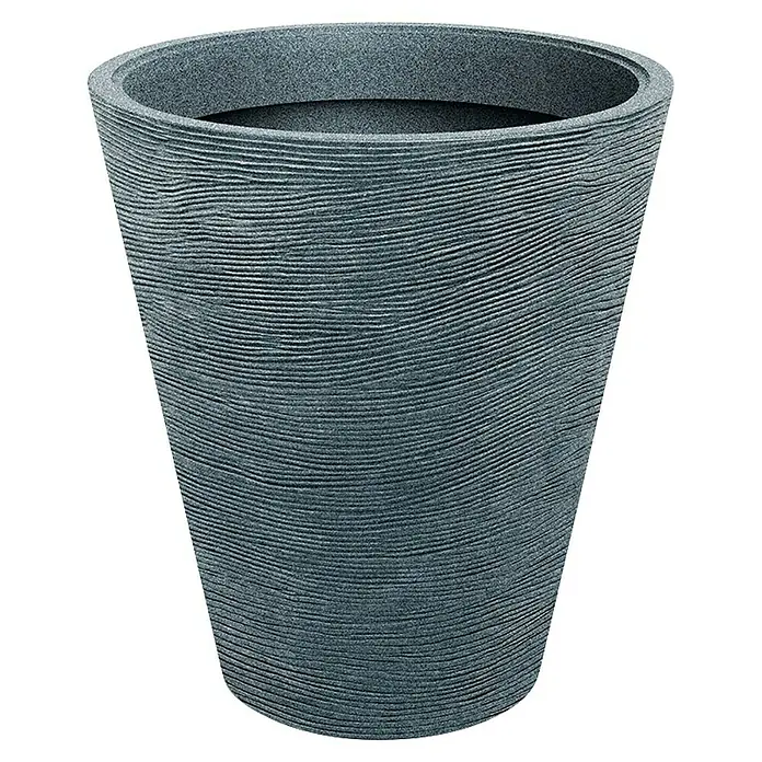 ETHICK Pflanztopf Tubra - Außenmaß (Ø x H): 80 x 90 cm, Kunststoff, Granit - Grauer, strukturierter Pflanztopf für den Innen- und Außenbereich. Das Design ahmt die Textur von Baumrinde nach.