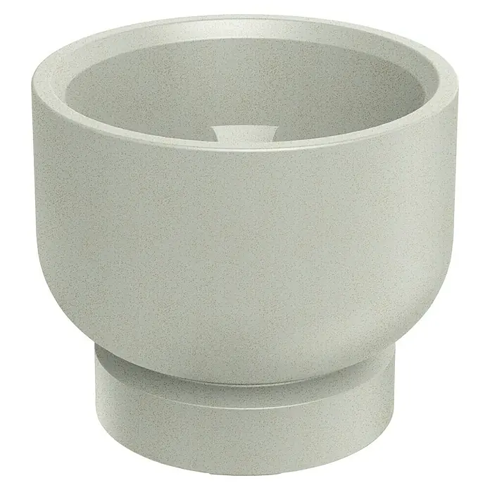 ETHICK Pflanztopf Molta Base - Außenmaß (Ø x H): 40 x 33 cm, Kunststoff, Sand - Nahaufnahme eines modernen, runden Pflanzgefäßes in einem neutralen Farbton, ideal für den Innen- und Außenbereich.