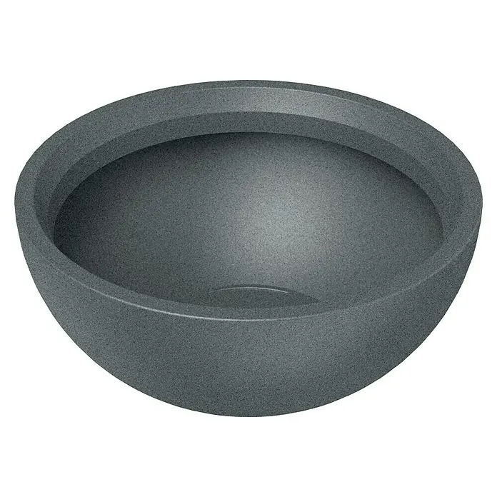 ETHICK Pflanzschale rund Molio - Außenmaß (Ø x H): 60 x 25 cm, Kunststoff, Granit - Grauer Pflanzkübel in halbrunder Form. Das moderne Design ist ideal für den Innen- und Außenbereich und bietet viel Platz für Pflanzen.