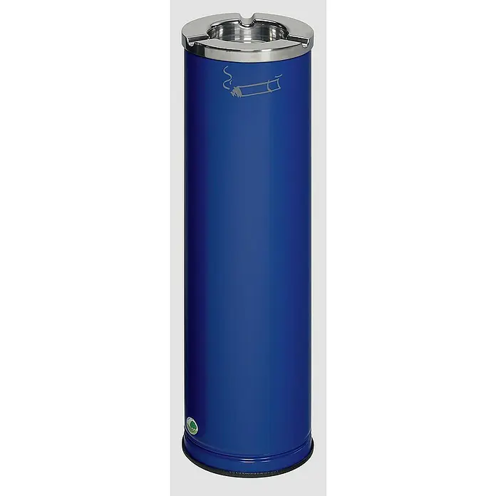 Proregal Asche-Mülleimer robust mit poliertem Aschereinsatz - 0,2 l, Stahl, Blau