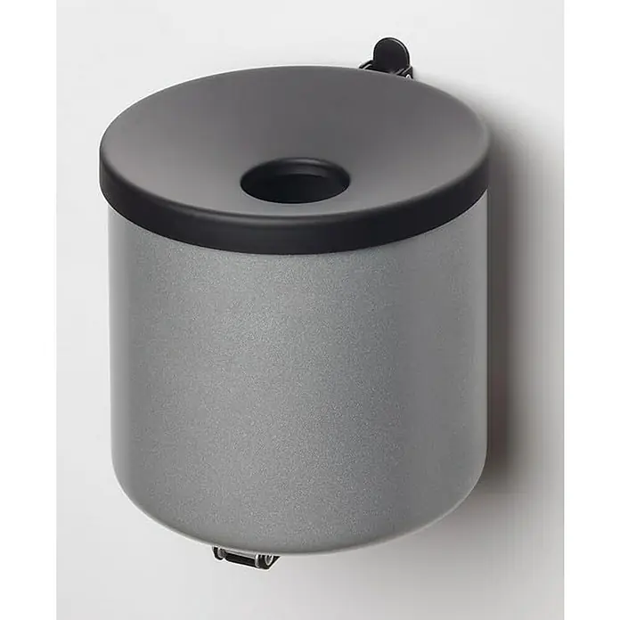 Proregal Asche-Mülleimer robust zur Wandmontage - 2,4 l, Stahl, Silber