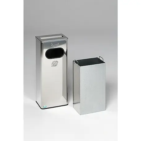 Proregal  Asche-Mülleimer robust mit Edelstahl-Abdeckung