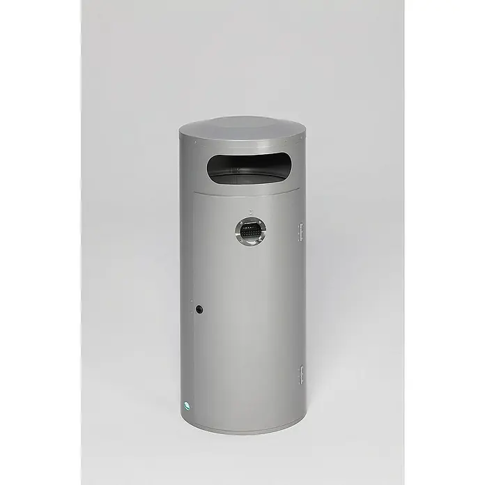 Proregal Asche-Mülleimer mit Einflügeltür - Stahl, Silber