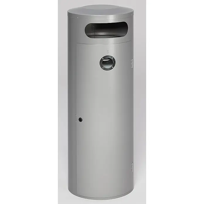 Proregal Asche-Mülleimer mit Einflügeltür - Stahl, Silber