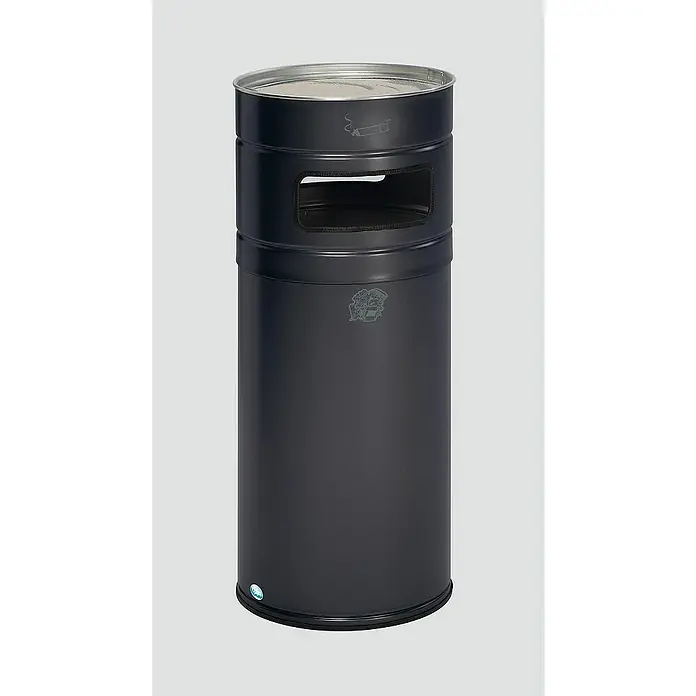 Proregal Asche-Mülleimer robust mit 2-Fach-Einwurf - 104 l, Stahl, Anthrazit