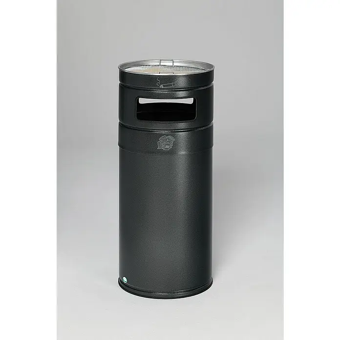 Proregal Asche-Mülleimer robust mit 2-Fach-Einwurf - 104 l, Stahl, Anthrazit