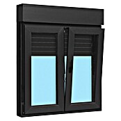 Ventana de PVC practicable-oscilobatiente (105 x 118 cm, Derecha, Gris grafito, Con persiana de PVC) | BAUHAUS