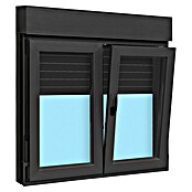 Ventana de PVC practicable-oscilobatiente (120 x 118 cm, Derecha, Gris grafito, Con persiana de PVC) | BAUHAUS
