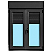 Ventana de PVC practicable-oscilobatiente (100 x 138 cm, Derecha, Gris grafito, Con persiana de PVC) | BAUHAUS
