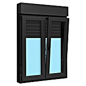 Ventana de PVC practicable-oscilobatiente (100 x 138 cm, Derecha, Gris grafito, Con persiana de PVC) | BAUHAUS