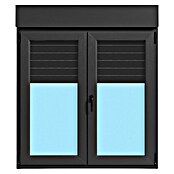 Ventana de PVC practicable-oscilobatiente (120 x 138 cm, Derecha, Gris grafito, Con persiana de PVC) | BAUHAUS