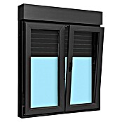 Ventana de PVC practicable-oscilobatiente (120 x 138 cm, Derecha, Gris grafito, Con persiana de PVC) | BAUHAUS