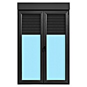 Balconera de PVC practicable-oscilobatiente (140 x 218 cm, Derecha, Gris grafito, Con persiana de PVC) | BAUHAUS