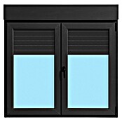 Ventana de PVC practicable-oscilobatiente (140 x 138 cm, Derecha, Gris grafito, Con persiana de PVC) | BAUHAUS