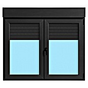 Ventana de PVC practicable-oscilobatiente (140 x 118 cm, Derecha, Gris grafito, Con persiana de PVC) | BAUHAUS