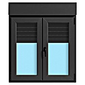 Ventana de PVC practicable-oscilobatiente (105 x 118 cm, Derecha, Gris grafito, Con persiana de PVC) | BAUHAUS