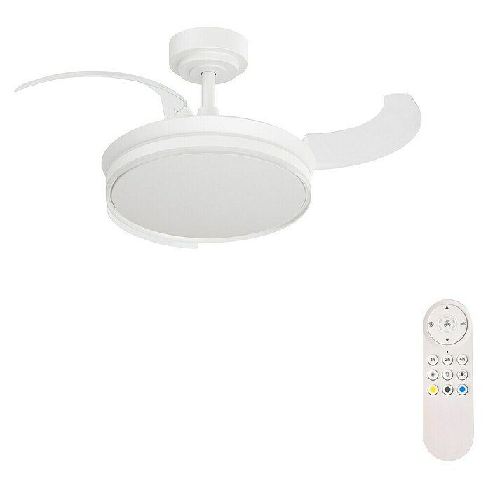 Arte confort Ventilador de techo Tivar S (Blanco, 91 cm, 30 W, Blanco cálido) | BAUHAUS