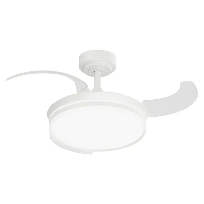 Arte confort Ventilador de techo Tivar S - Blanco, 91 cm, 30 W, Blanco cálido - Ventilador de techo blanco con tres aspas. La lámpara emite una luz brillante y crea un ambiente agradable.