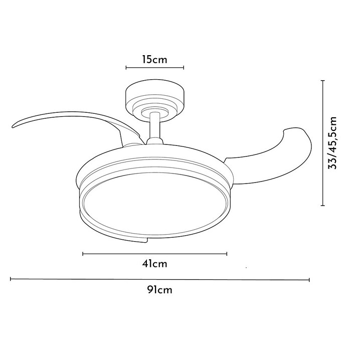 Arte confort Ventilador de techo Tivar S (Blanco, 91 cm, 30 W, Blanco cálido) | BAUHAUS