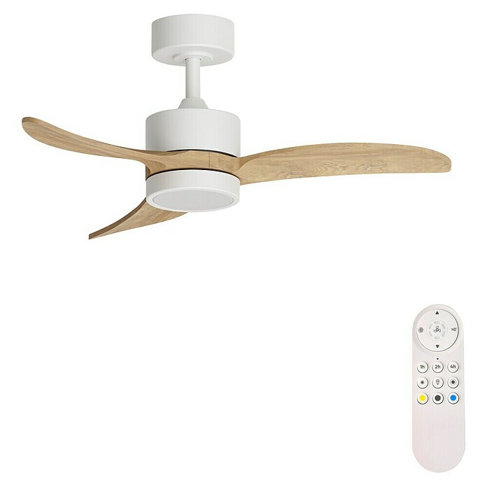 Arte confort Ventilador de techo Echo S (Blanco/Madera, 91 cm, 26,3 W, Blanco cálido) | BAUHAUS