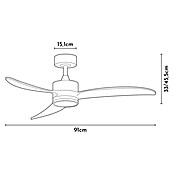 Arte confort Ventilador de techo Echo S (Blanco/Madera, 91 cm, 26,3 W, Blanco cálido) | BAUHAUS