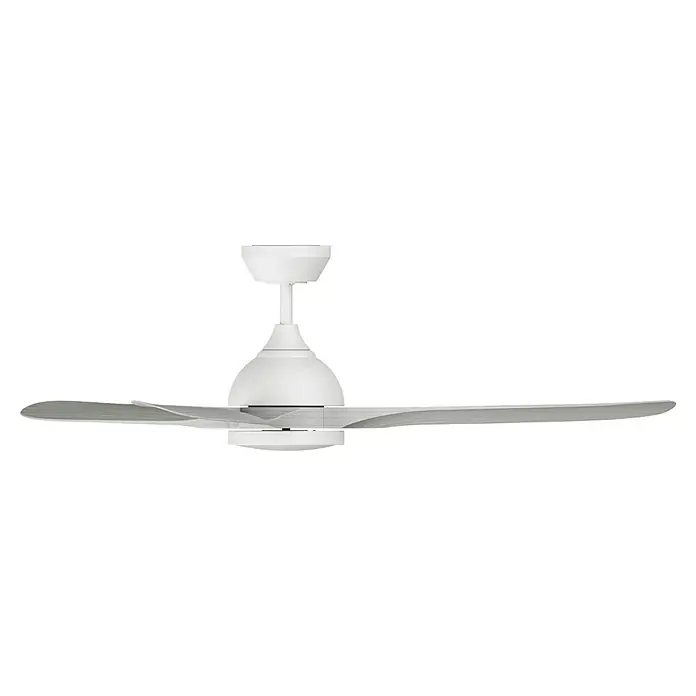Arte confort Ventilador de techo Kenia - Roble gris, 132 cm, 34 W, Blanco cálido - Ventilador de techo blanco.