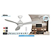 Arte confort Ventilador de techo Kenia (Roble gris, 132 cm, 34 W, Blanco cálido) | BAUHAUS