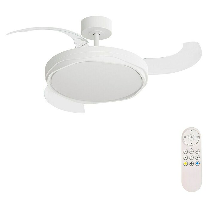 Arte confort Ventilador de techo Tuvan M (Blanco, 107 cm, 29,8 W, Blanco cálido) | BAUHAUS