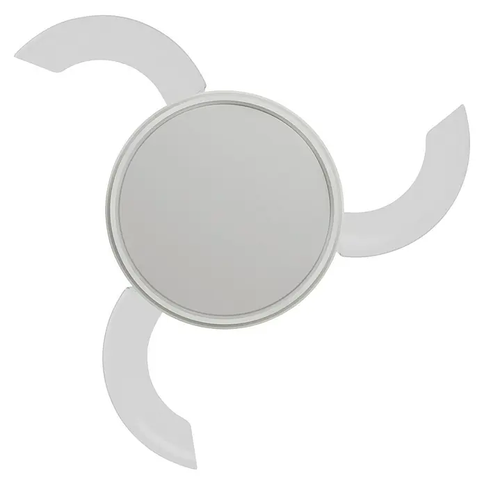 Arte confort Ventilador de techo Tuvan M - Blanco, 107 cm, 29,8 W, Blanco cálido - Lámpara de techo gris con tres brazos curvos. Diseño simple y moderno para una iluminación agradable en cualquier habitación.