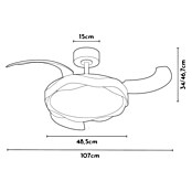 Arte confort Ventilador de techo Yeron M (Blanco, 107 cm, 29,3 W, Blanco cálido) | BAUHAUS