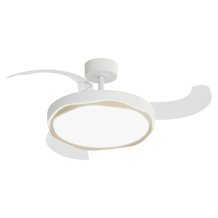 Arte confort Ventilador de techo Tuvan M (Blanco/Madera, 107 cm, 29,8 W, Blanco cálido) | BAUHAUS