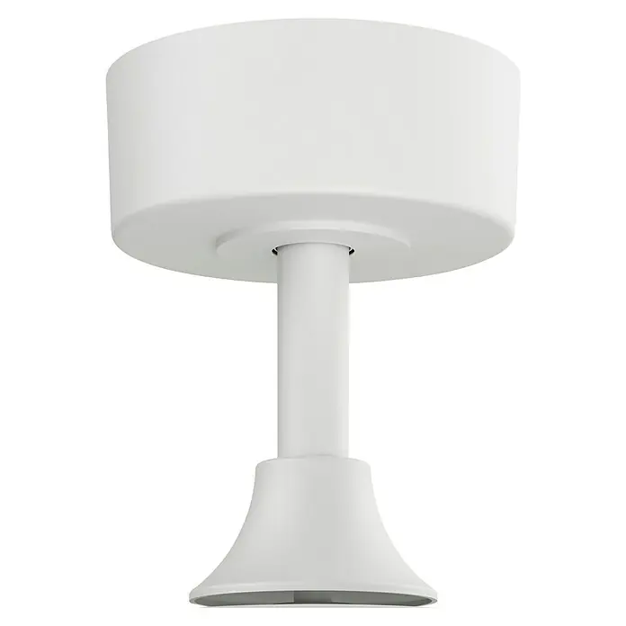 Arte confort Ventilador de techo Tuvan M - Blanco/Madera, 107 cm, 29,8 W, Blanco cálido - Primer plano de una lámpara de techo blanca. El producto es elegante y funcional para iluminar interiores.