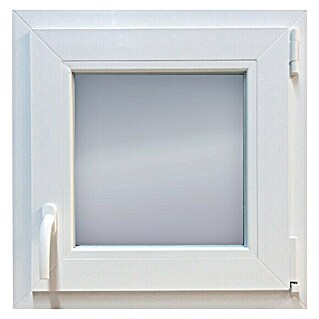 Solid Elements Set de ventana de PVC Practicable-Oscilobatiente (75 x 75 cm, Derecha, Blanco, Sin persiana)