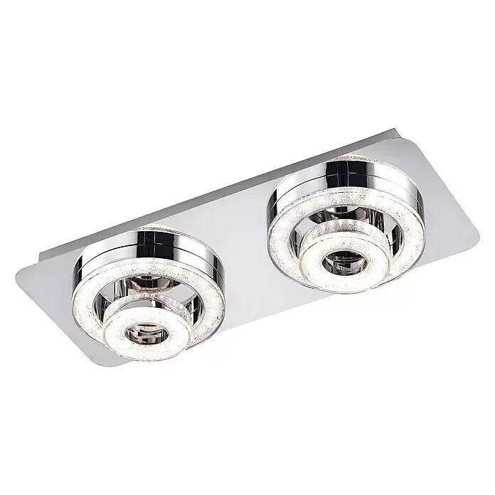 Just Light LED-Deckenleuchte - 6 W, L x B x H: 40 x 17 x 13 cm, Chrom