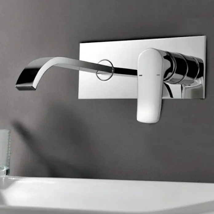 Imex Grifo de lavabo Malta - Cromo - Grifo cromado de pared moderno. El diseño elegante agrega un toque de elegancia a cualquier baño.
