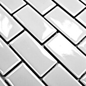 Mosaikfliese Brick Uni CBR 3WG (29,8 x 29,8 cm, Weiß, Glänzend)
