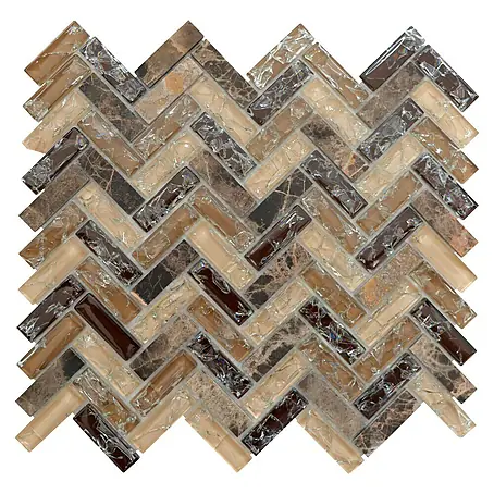Mosaikfliese Fischgrät Crystal Mix XIC HB1555