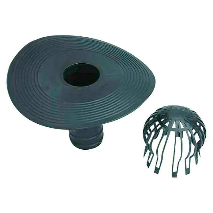 Chova Cazoleta con paragravillas - Desagüe, Diámetro: 80 mm - Juego de desagüe con cesta de protección contra hojas, ideal para instalar en tejados, terrazas y balcones. Protege contra obstrucciones.