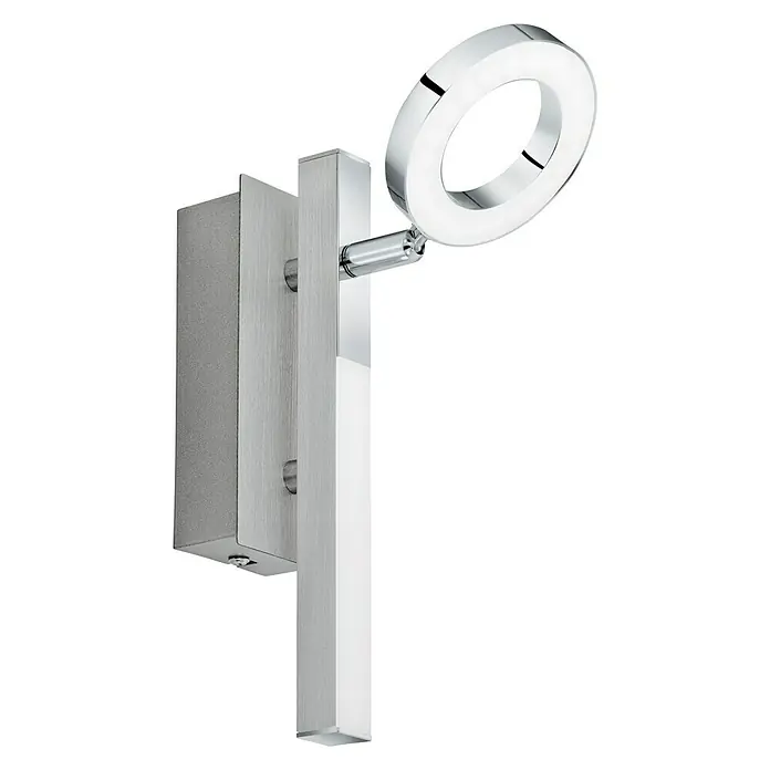 Eglo LED-Wandstrahler Cardillio 1 - Chrom, Warmweiß, 1 Stk. - Moderne Wandleuchte mit einem runden, hellen LED-Licht und einer eleganten, silbernen Halterung. Ideal zur stilvollen Beleuchtung von Innenräumen.