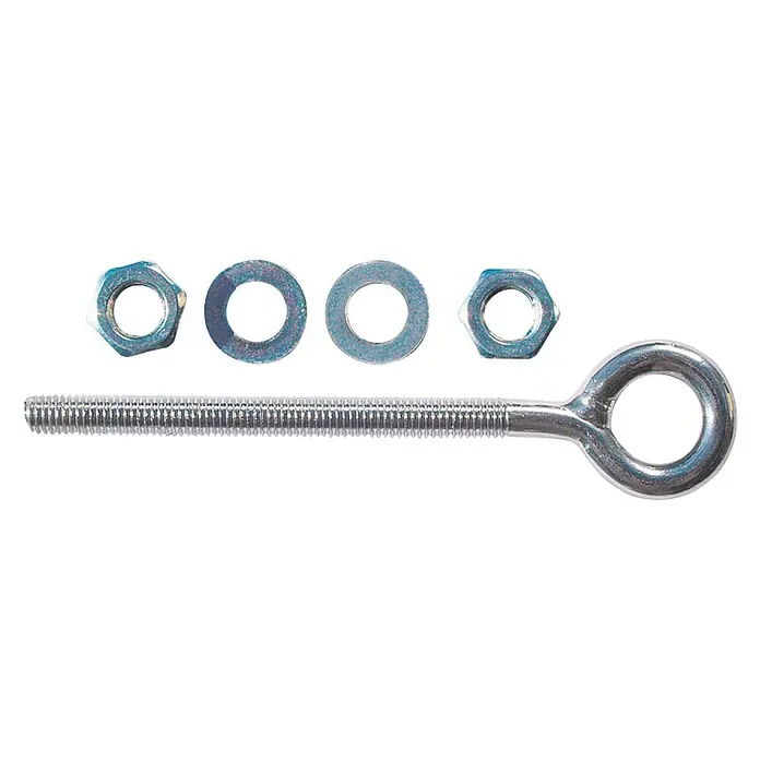 Windhager Ösenschraube - Durchmesser: 17 mm, Länge: 100 mm, Edelstahl - Ösenbolzen mit Muttern und Unterlegscheiben, ideal für sichere Befestigungen und vielseitige Anwendungen.