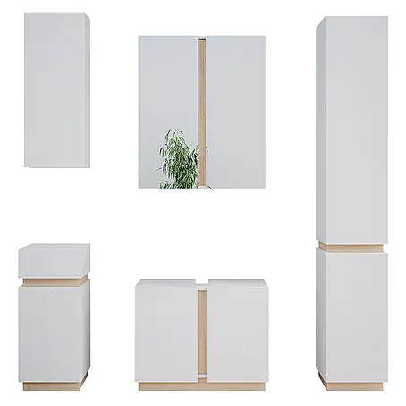Vicco  Badmöbel-Set Gloria Weiß 5 Teile